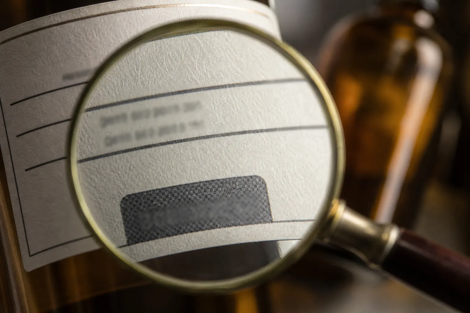 Loupe passée sur la composition et sur l’emplacement du numéro de lot